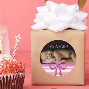 Bébé Stickers Fille avec votre photo bébé