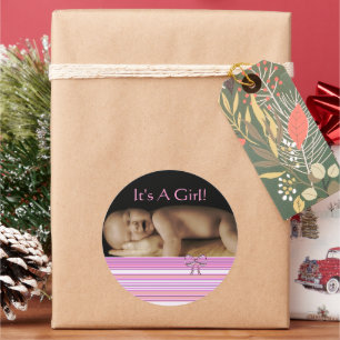 Bébé Stickers Fille avec votre photo bébé