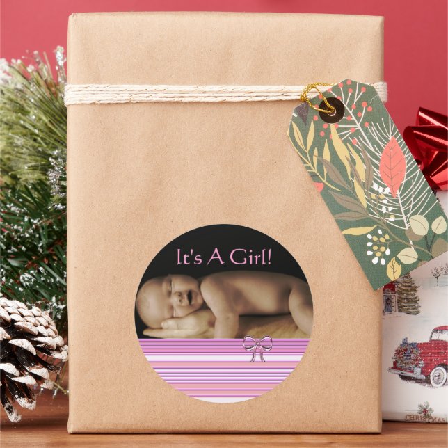 Bébé Stickers Fille avec votre photo bébé (vacances)