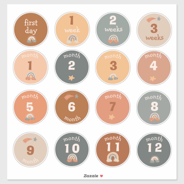Bébé Stickers mensuels de jalon (Feuille)