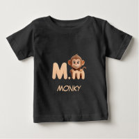 T-shirt éducatif pour enfants Singe Lettre M | Upp