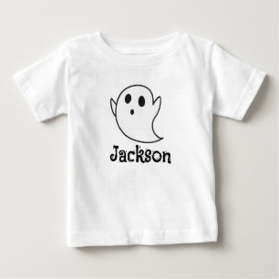 Bébé T-shirt Halloween fantôme blanc personnalisé pour 