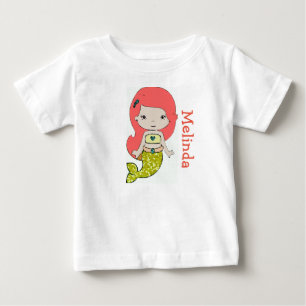 Bébé T-shirt personnalisé pour tout-petite sirène