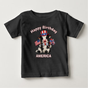Bébé T-shirt pour enfant vache (5b) patriotique