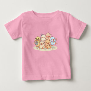Bébé T-shirt pour enfants avec des amis canards mignons