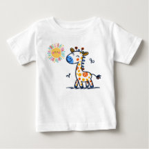T-shirt pour enfants - Girafe mignon & Soleil