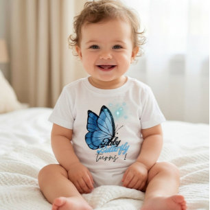Bébé T-shirt thème papillon pour 1er anniversaire