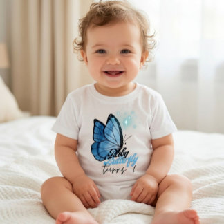 Bébé T-shirt thème papillon pour 1er anniversaire