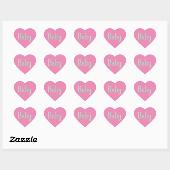 Bébé Texte Coeur en forme de coeur Sticker (Feuille)