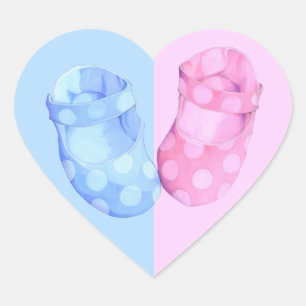 Bébé Twins Booties Coeur Sticker