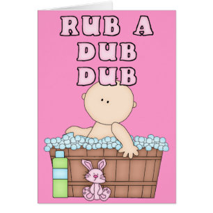 Bébé un dub Dub dans la fiche de voeux de bain