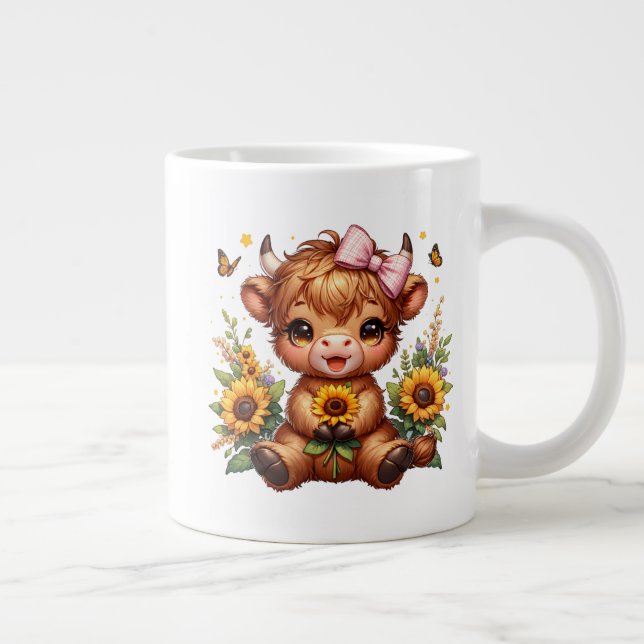 Bébé Vache Highland Jumbo Mug (Droite)
