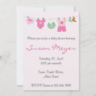 Bébé Vêtements Ligne Invitation Pour Baby shower R
