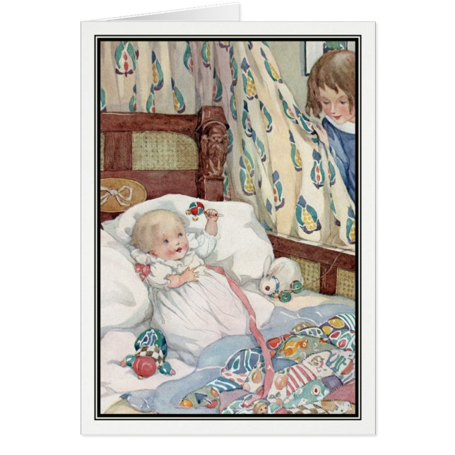 Bébé vintage dans le berceau par Anne Anderson (Devant)