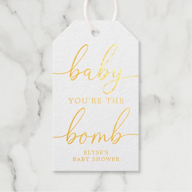 Bébé Vous êtes La Bombe Gold Foil Favor étiquette  (Recto)