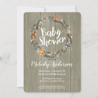 Bébé Woodland | Invitation Baby shower