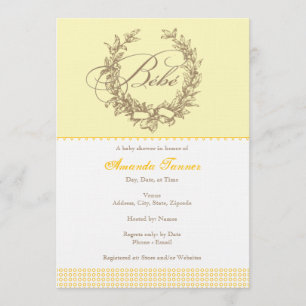 Bebe - Yellow French Baby Shower Invitation