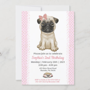 Bébée mignonne Invitation rose