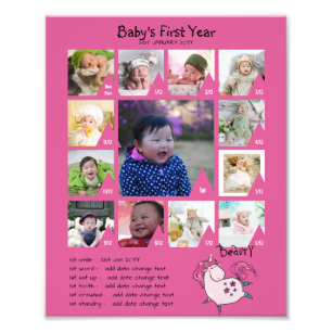 BÉBÉS 1ère année PHOTO COLLAGE 8x12 $5 ou moins!