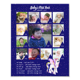 BÉBÉS 1ère année PHOTO COLLAGE 8x12 $5 ou moins!