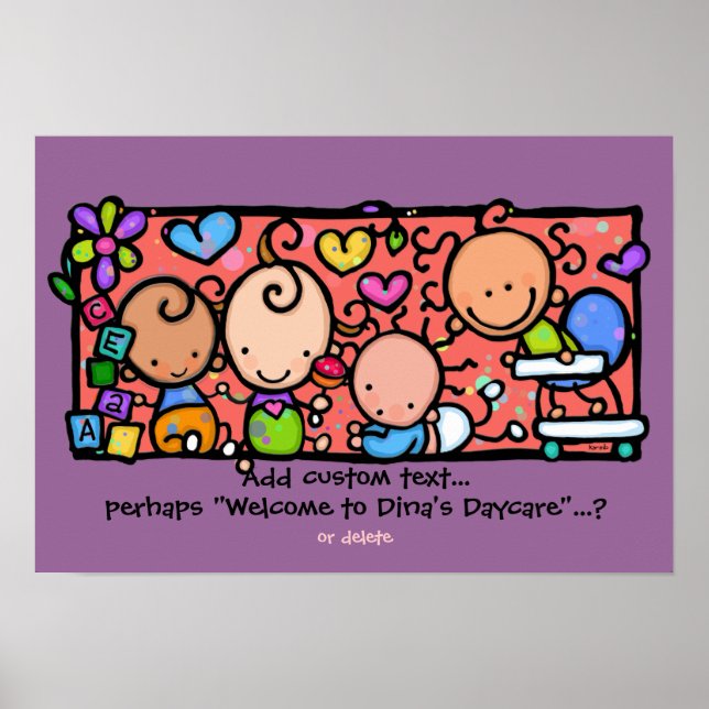 Bébés Bébés partout ! Affiche personnalisable (Devant)
