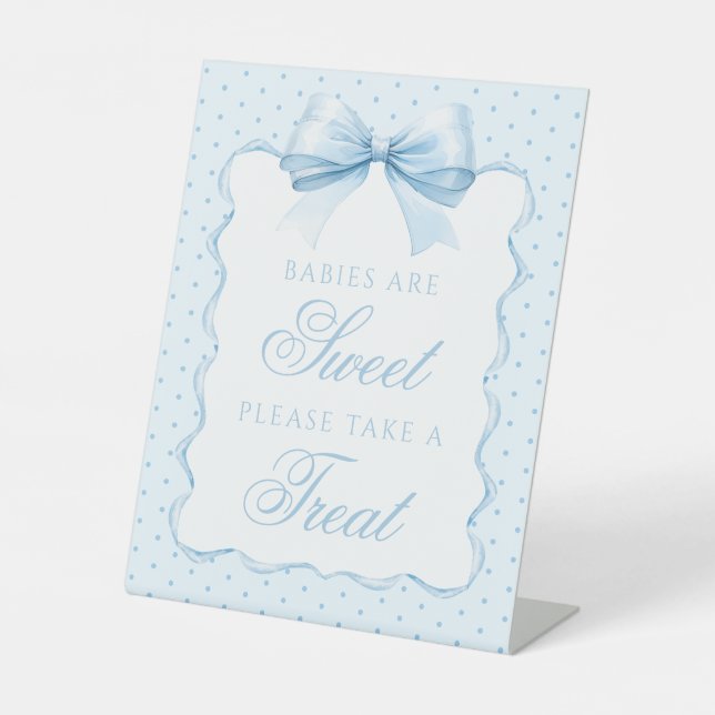 Bébés bleu mignon un doux signe de douche bébé gar (Recto)