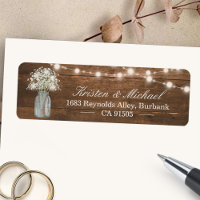 Bébé's Breath Mason Jar String éclaire Bois rustiq