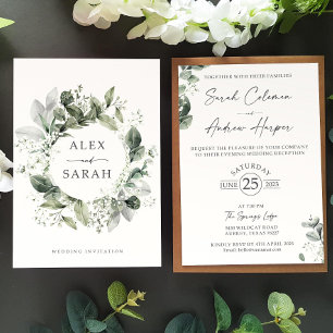 Bébé's Breath Wedding Invitations Gypsophila Sage