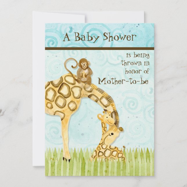 Bébés de la jungle, Invitation Baby shower de la g (Devant)