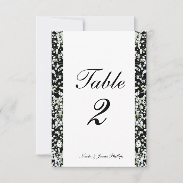 Bébés noirs et blancs Cartes de table du Mariage d (Devant)
