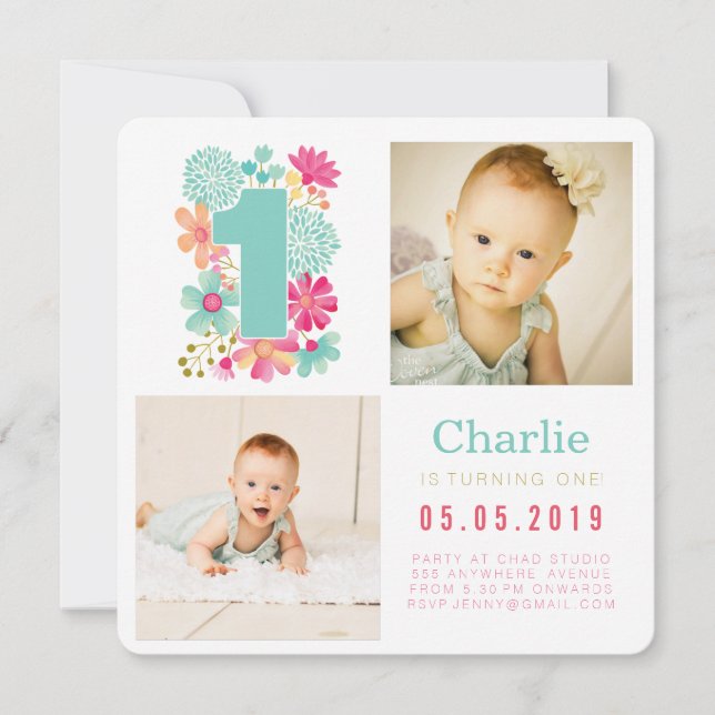 Bébés Numéro 1 1er Anniversaire Cartes photos (Devant)