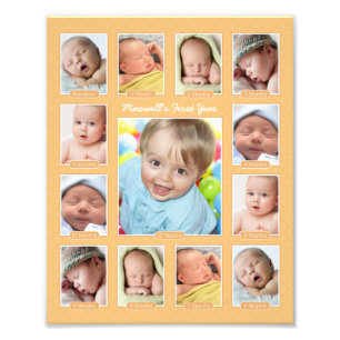 Bébés Première année Orange Keepsaké Photo Collage