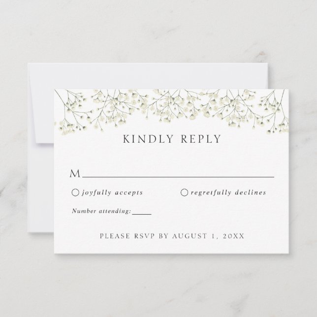 Bébé's Respiration Mariage RSVP Réponse Invitation (Devant)