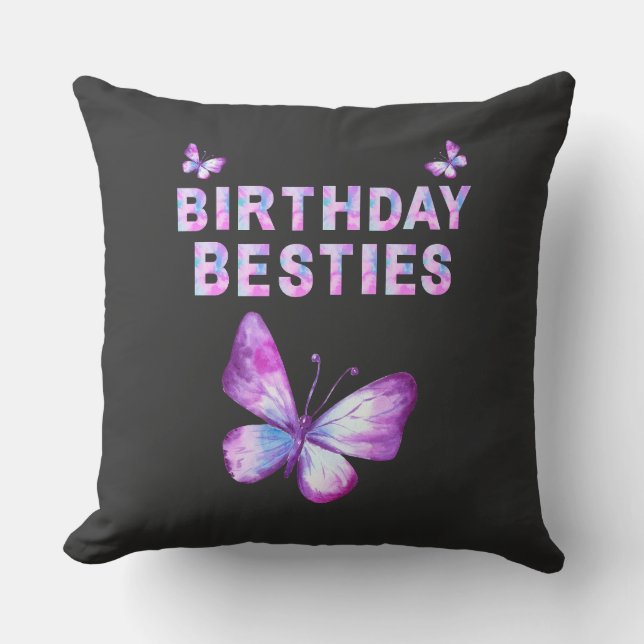 Bebesties design rose et bleu Jeter oreiller (Recto)