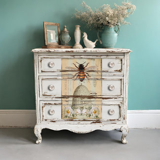 Bec d'Abeille Bee Skep Antique Post Card Decoupage Tissue Paper