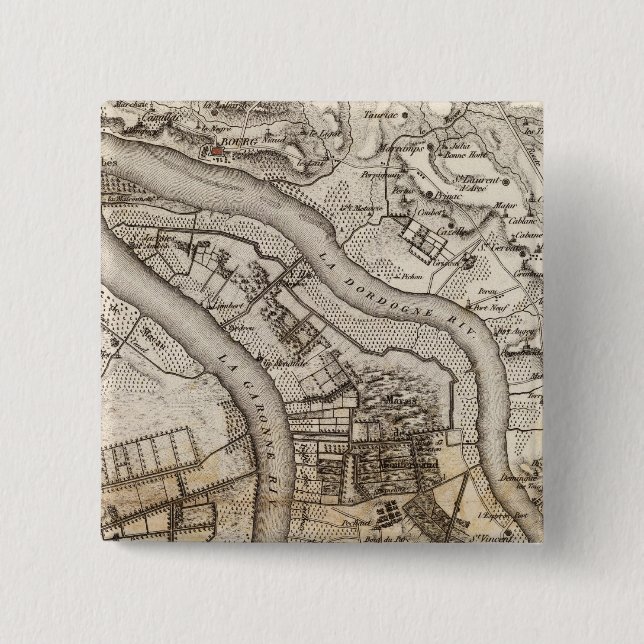 Bec d'Ambes 2 Inch Square Button (Front)