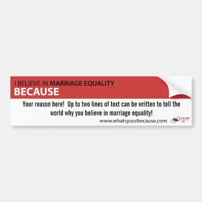 Because Bumper Sticker (Front)