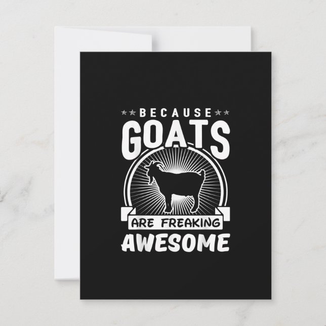 Because Goats Are Freaking Awesome Funny Goat Love Invitation (Front)