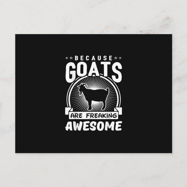 Because Goats Are Freaking Awesome Funny Goat Love Invitation Postcard (Front)