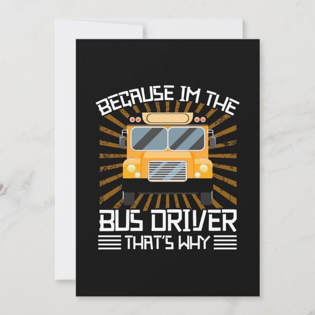 Because I Am The Bus Driver Save The Date (Front)
