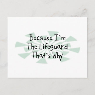 Because I'm the Lifeguard Postcard