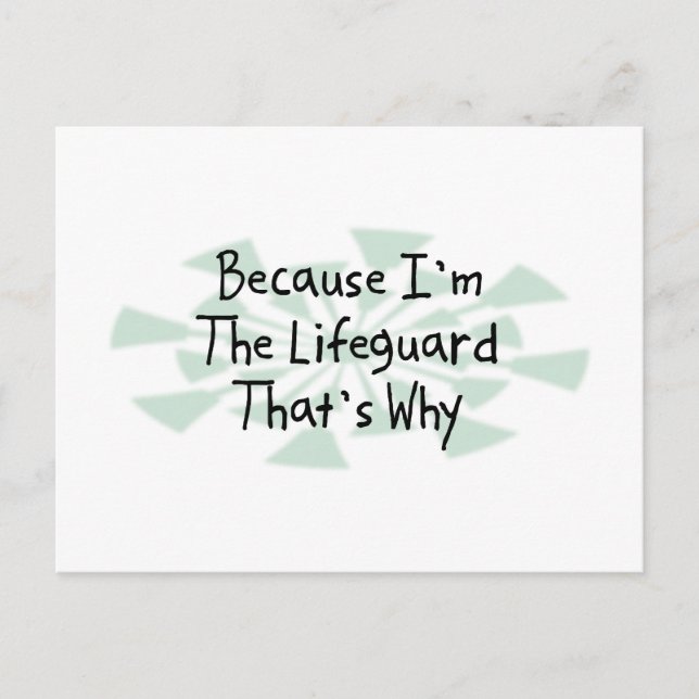 Because I'm the Lifeguard Postcard (Front)
