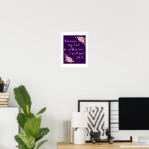 "Because My God Is Within Me" Purple Wall Poster