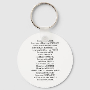 Because of Cancer Keychain