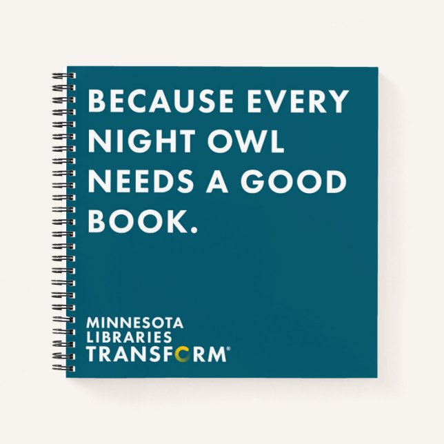 Because Owl Square Notebook (Front)