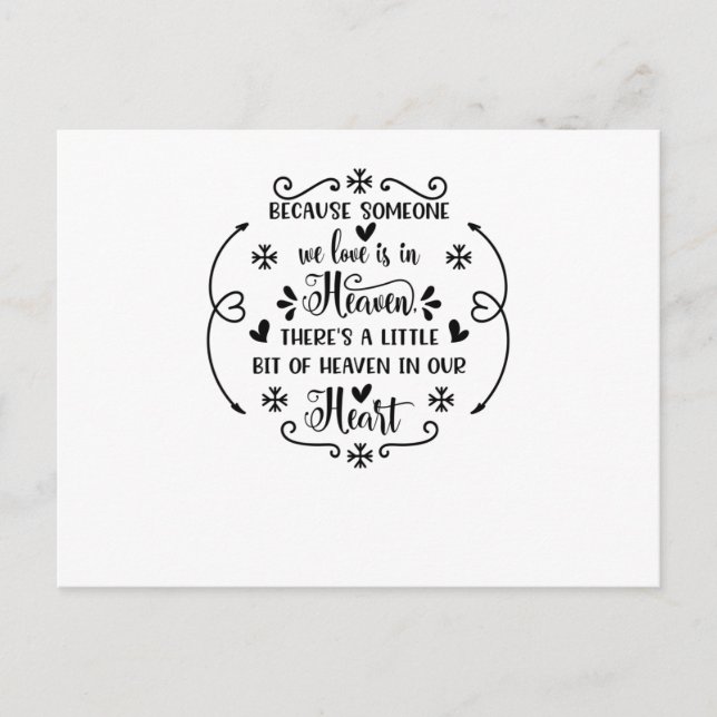 Because someone we love is in heaven, there's a li announcement postcard (Front)