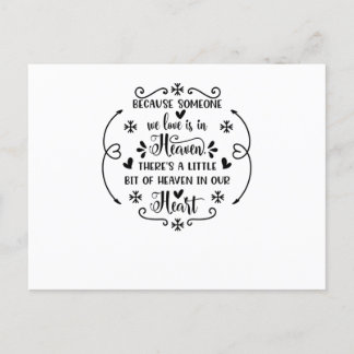 Because someone we love is in heaven, there's a li invitation postcard
