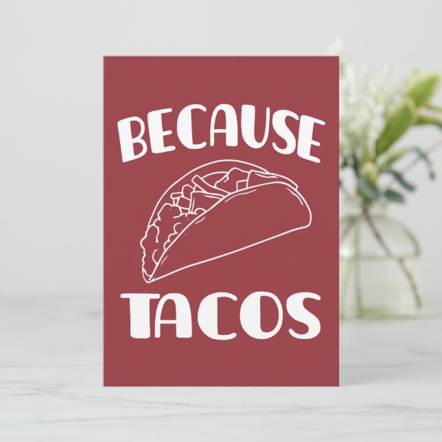 Because Tacos       Thank You Card (Standing Front)
