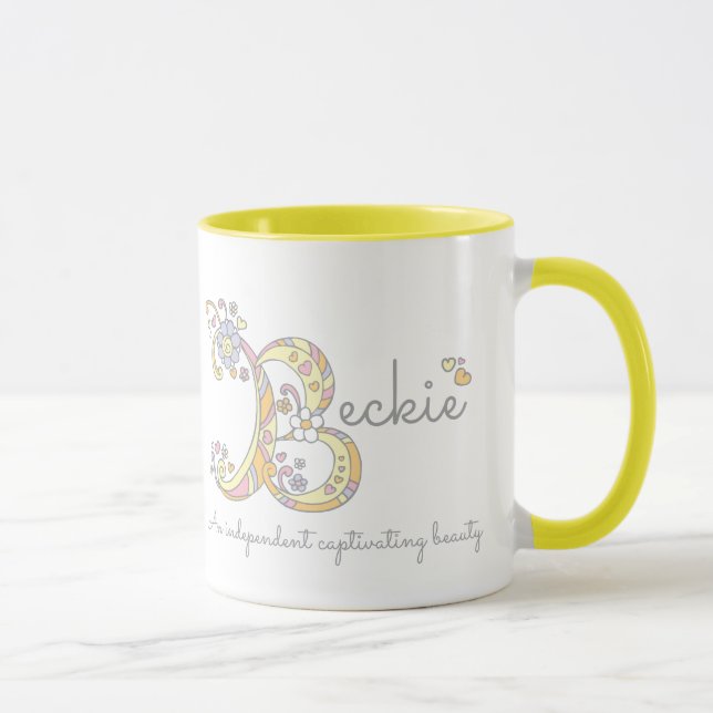 Beckie decorative name and meaning mug (Right)