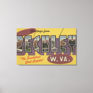 Beckley, West Virginia - Large Letter Scenes Canvas Print